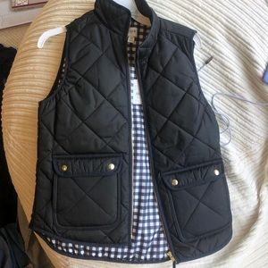 J.crew black zipper vest, xs